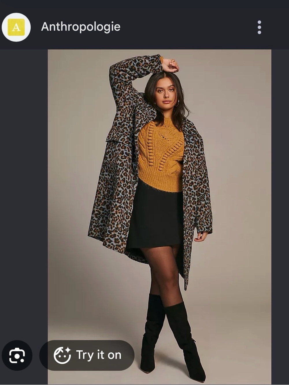 Bernardo Leopard Print Long Coat in Brown and Black